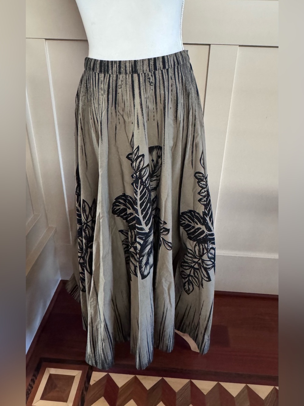 Coldwater Creek Brown and Black Floral Maxi Skirt